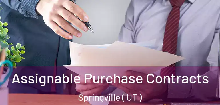  Assignable Purchase Contracts Springville ( UT )