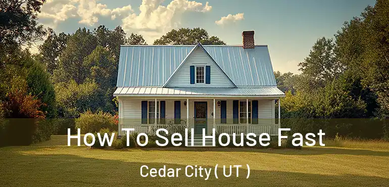  How To Sell House Fast Cedar City ( UT )